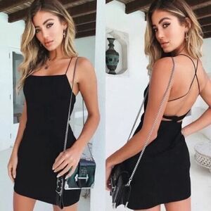 NEW! Tiger Mist Clarity dress black strappy mini size medium